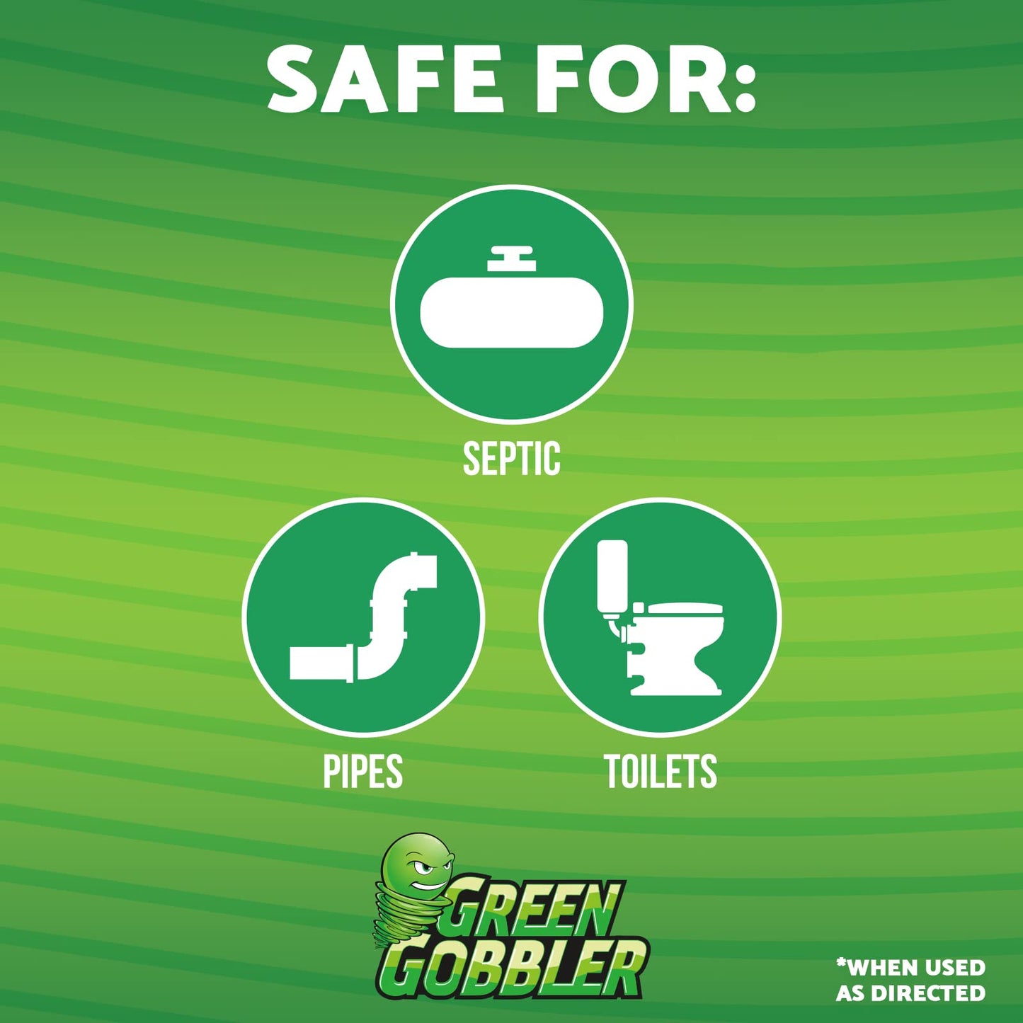 Green Gobbler Septic Saver Treatment System - Sewage & Septic Tank Cleaner - Bacteria Enzyme Packs for Monthly Septic Tank Treatments - 6 Pods (1.3oz)