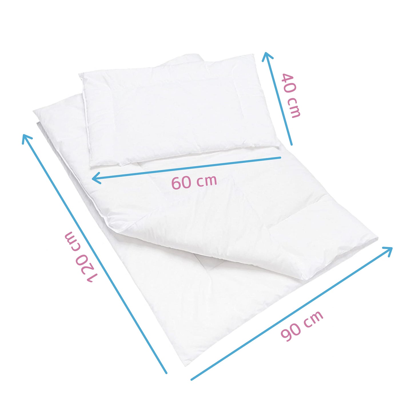 Baby Comfort Duvet and Pillow Set 120x90 cm for Baby Cot Bed