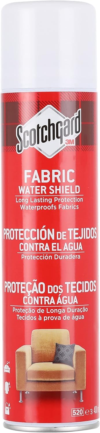 Scotchgard Fabric Water Shield, 1 Can x 400ml - Water Repellent Spray for Clothing and Household Upholstery Items, Long-Lasting Fabric Protector Single