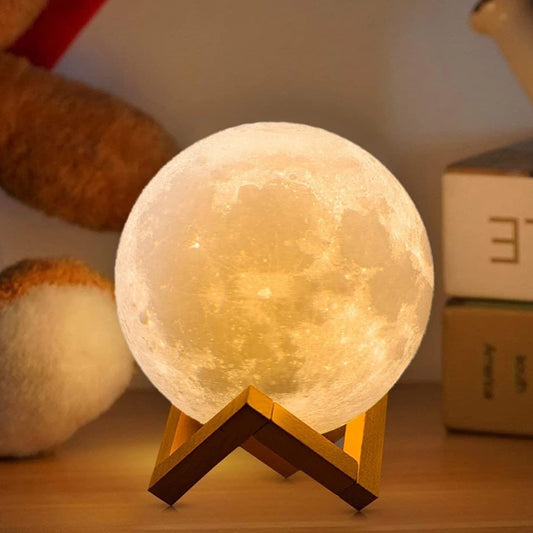 ACED Moon Lamp 2023 Upgrade with Timing 3D Printing Moon Night Light 16 Colours with Wooden Stand Remote & Touch Control and USB Rechargeable Valentines Gift for Her Him Kids Women Men Birthday M 16colors