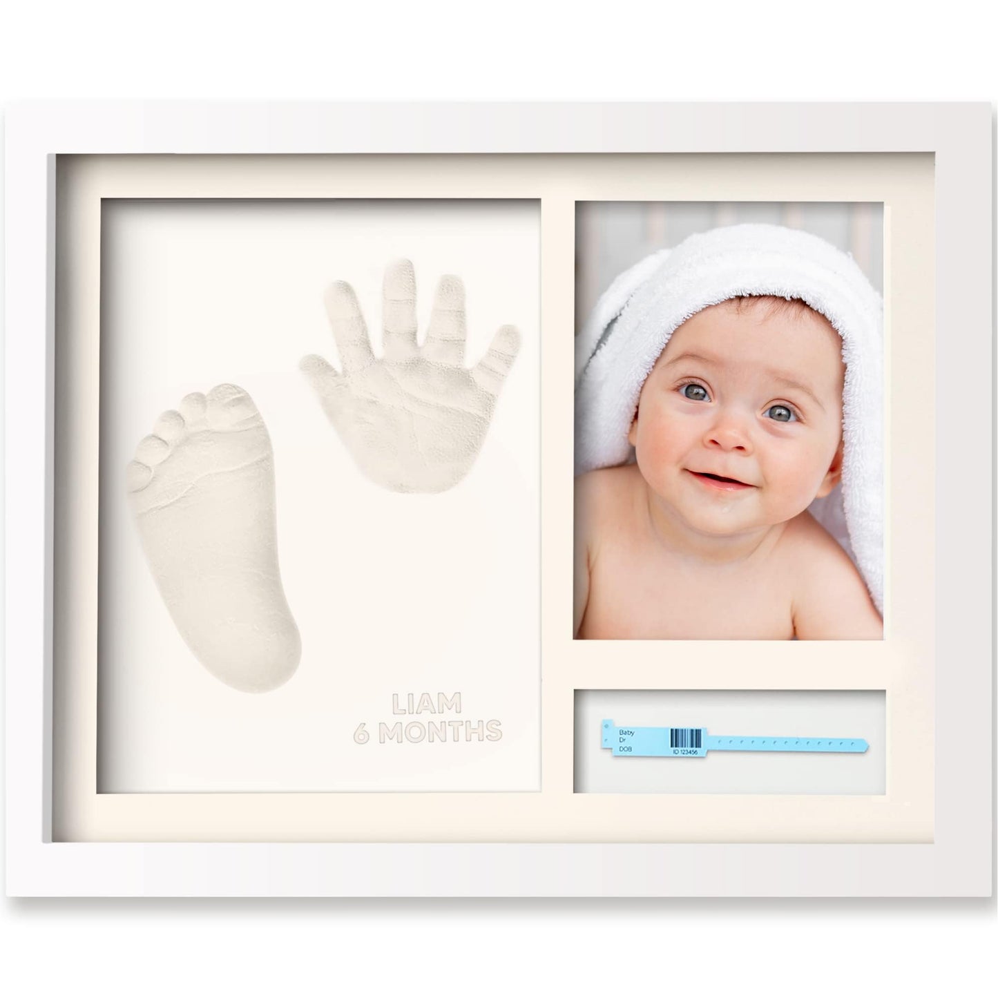 Baby Hand and Footprint Kit - Personalized Baby Footprint Kit & Handprint Kit - Baby Gift for Newborn, Boy, Girl - Baby Photo Frame Print Kit - Baby Shower Gifts - Keepsake Baby Gifts (Alpine White) Alpine White