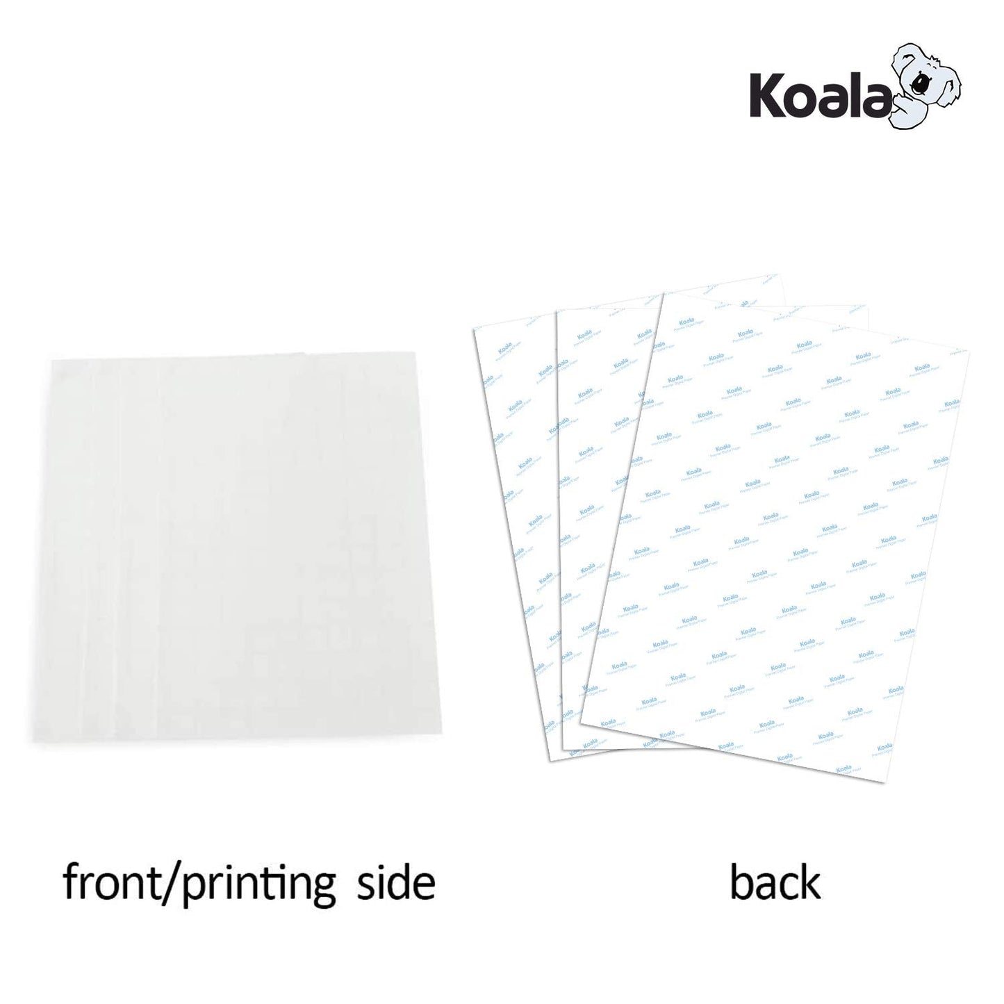 KOALA Premium Inkjet Iron On T Shirt Transfer Paper for Black and Dark Fabrics x 10 Sheets, A4. Vivid, Long-Lasting Images. Easy to Use A4, 10 Sheets