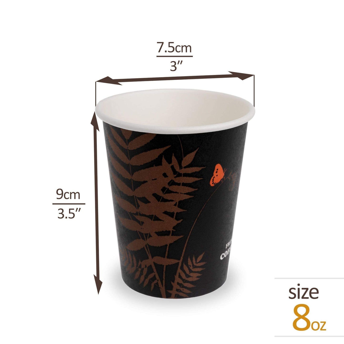 Premium Range 50 Pack, Paper Coffee Cups | Disposable Cups for Hot Drinks | Drinking Cups Great for Hot Coffee, Tea & Cold Drinks