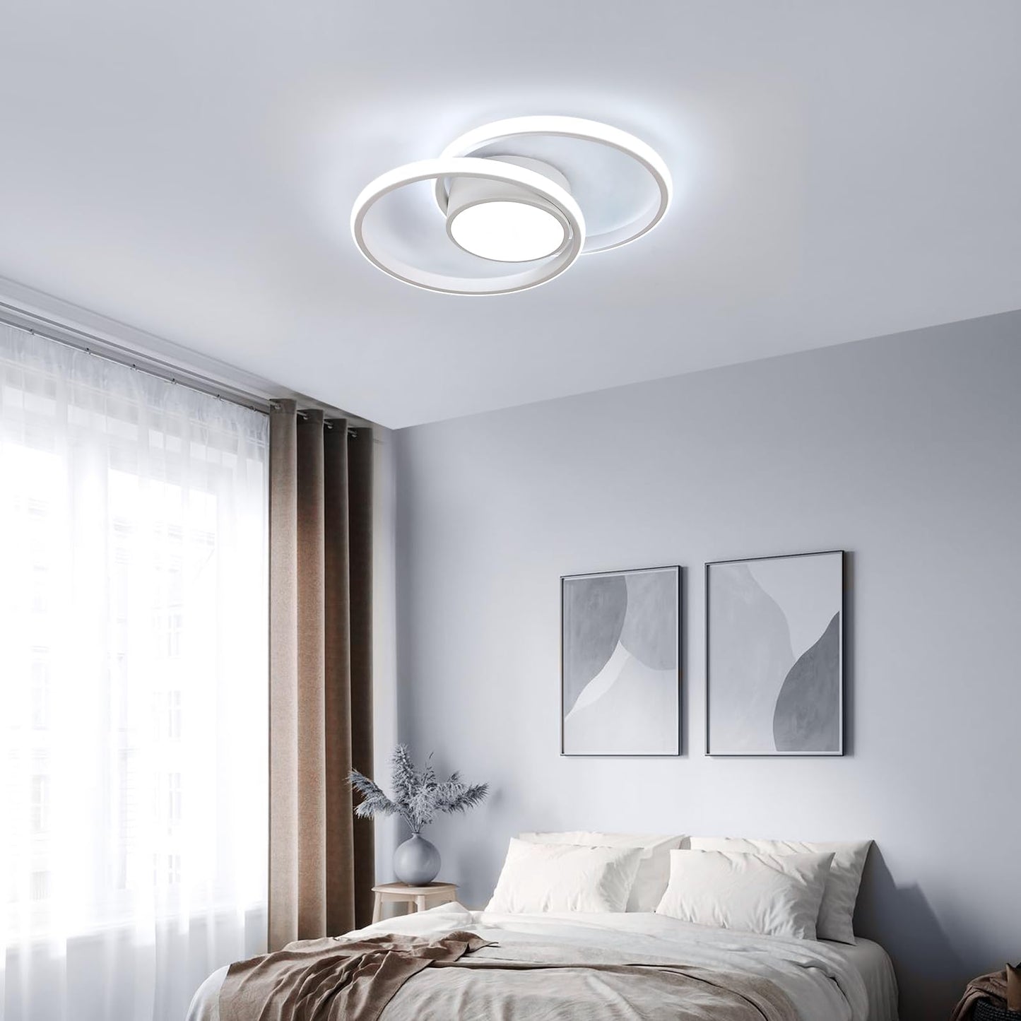 Comely LED Ceiling Lights, 42W 4800LM Lighting Fixture, Dia 40cm Round Modern Design Ceiling Lighting for Hallway Balcony Bedroom Corridor, Cold White 6500K Cold White Light 6500k