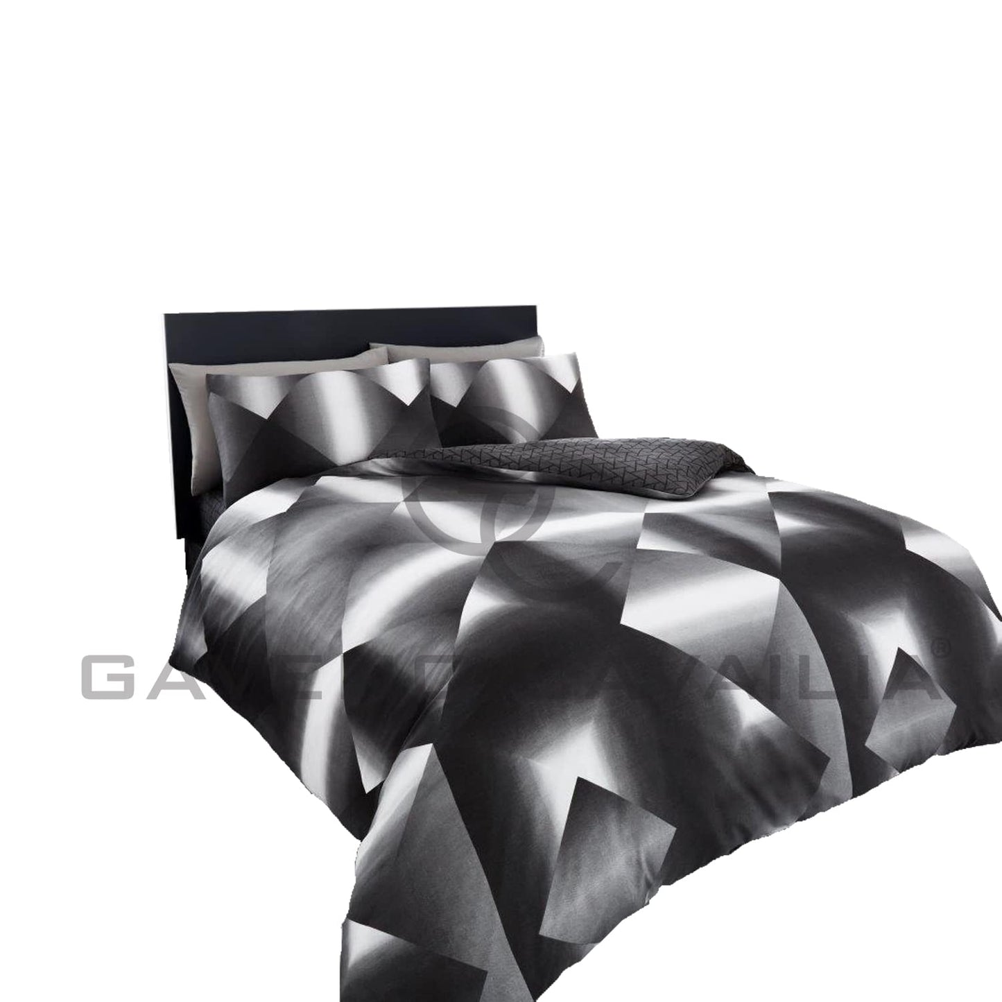 GC GAVENO CAVAILIA 3D Duvet Cover Double Bed | Reversible Bedding Sets | Polycotton Bed Covers | Black