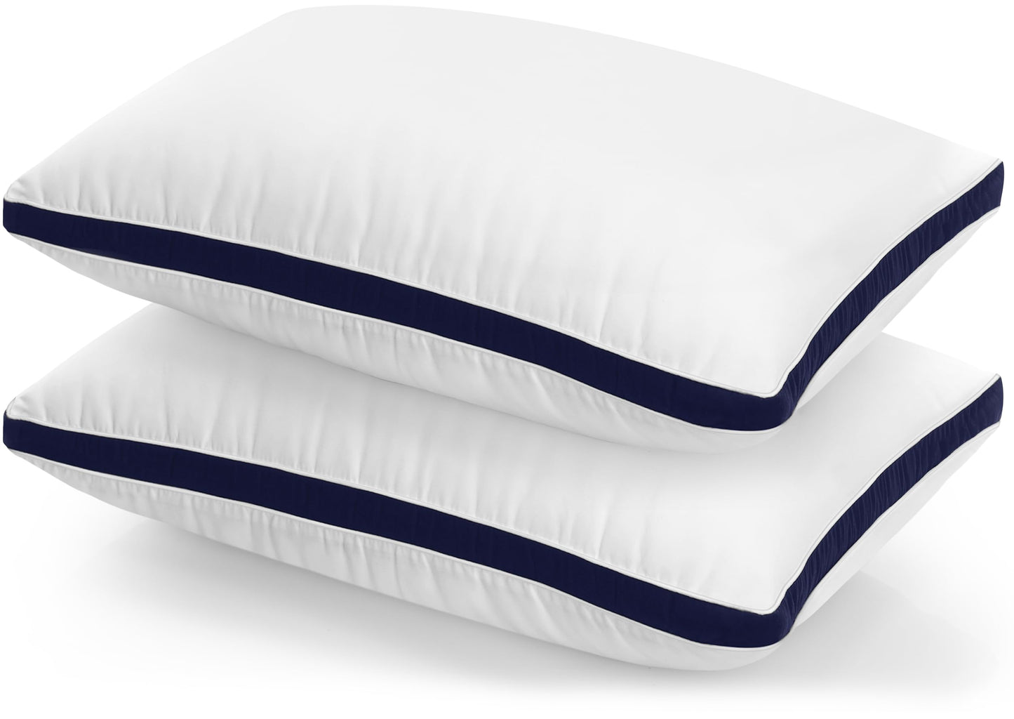 Utopia Bedding Pillows 2 Pack Queen Size, (Navy) Hotel Quality Pillows, Brushed Fabric, Bed Pillow for Back, Stomach or Side Sleepers - 18" x 26" / 45 x 66 cm Navy