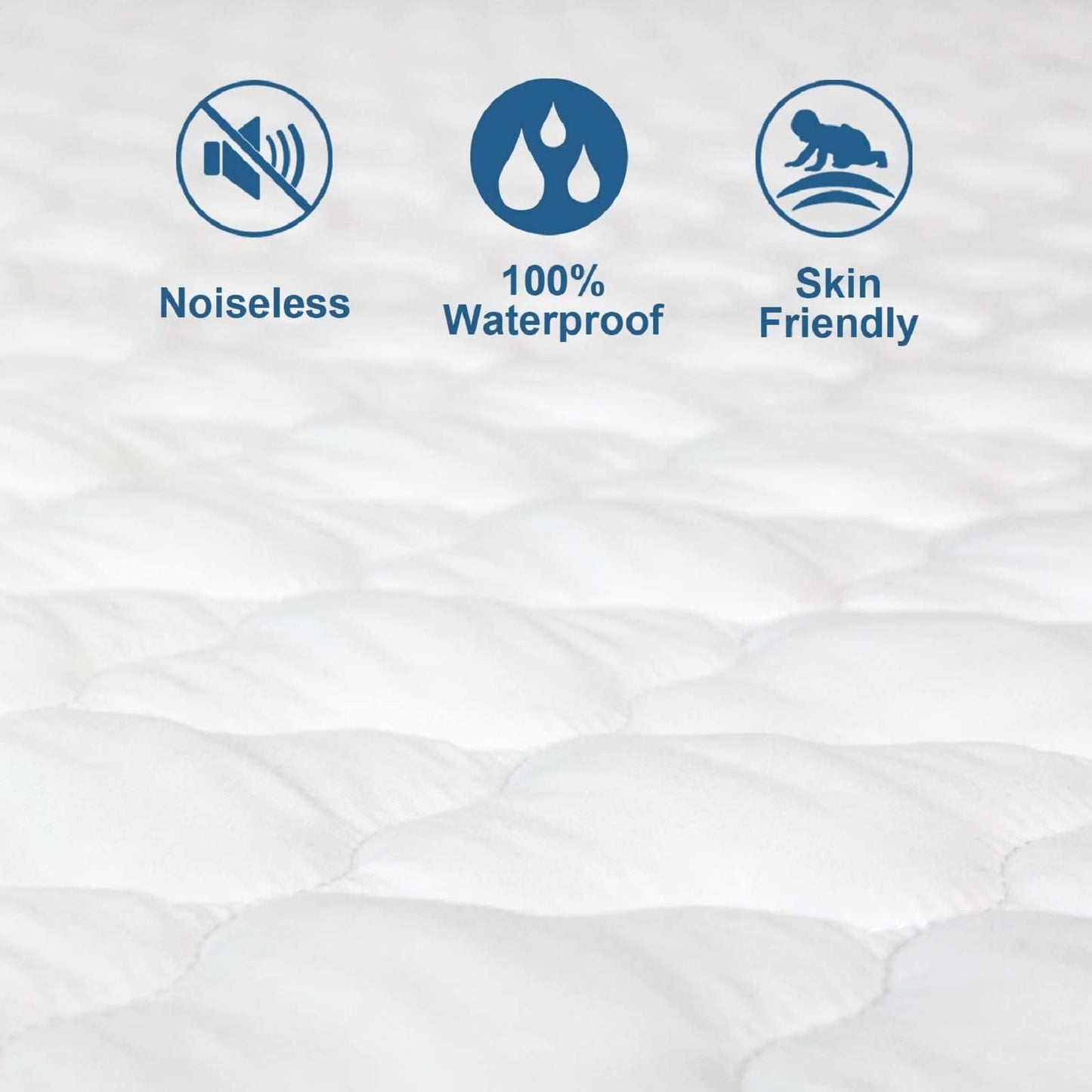 SPRINGSPIRIT Single Mattress Protector, 4-Layer Quilted Waterproof Mattress Cover, 35cm Extra Deep Skirt Mattress Topper, Mattress Pad, Ultra Soft, 90 x 190cm Single 90x190cm