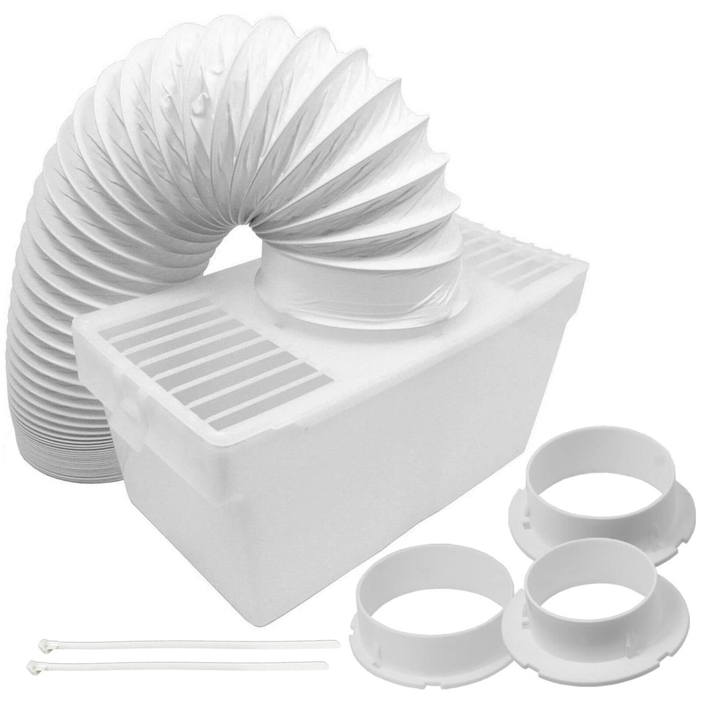 SPARES2GO Vent Hose Condenser Kit with 3 x Adapters compatible with White Knight Tumble Dryer (1.2m)