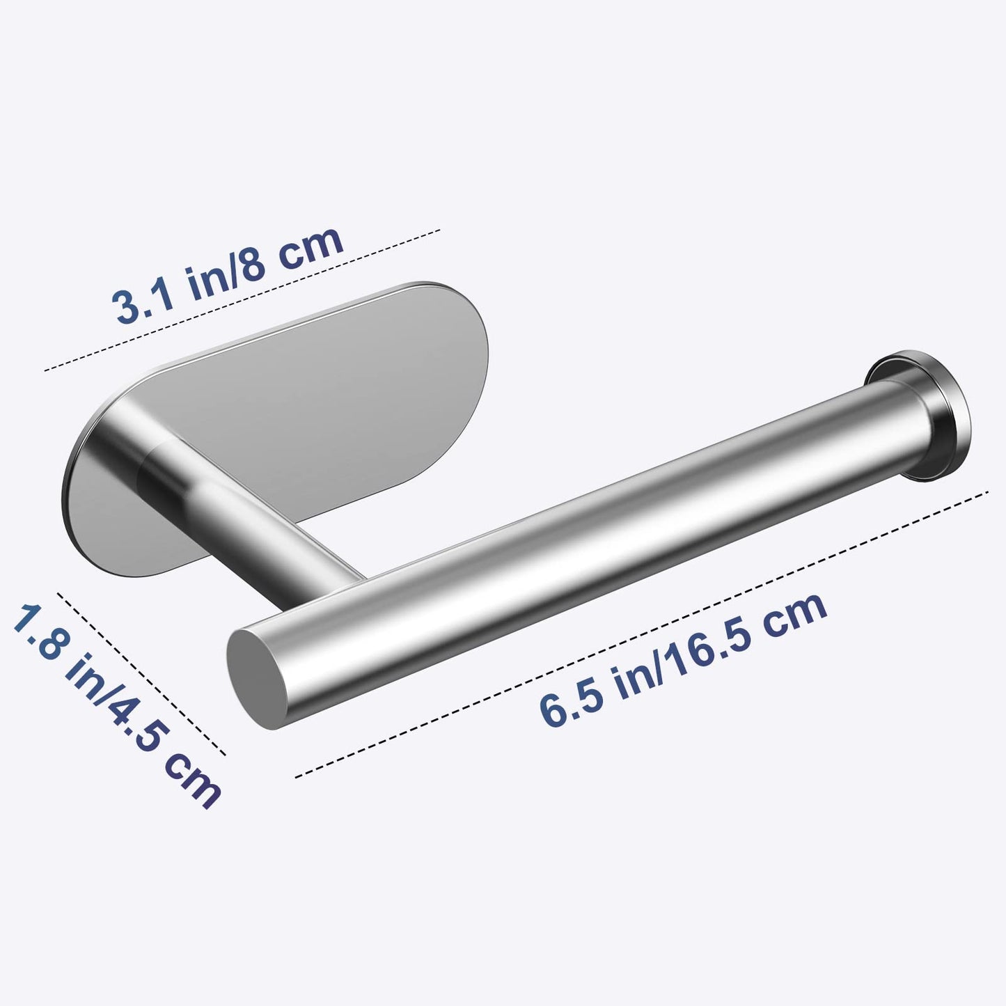 Umi Toilet Roll Holder Self Adhesive, SUS 304 Stainless Steel Wall Mounted Toilet Paper Holder for Bathroom, Washroom, Toilet, Kitchen, Waterproof Rust Resistant - No Drilling Silver