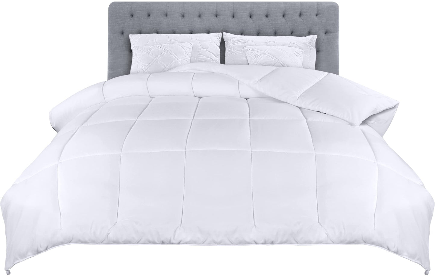 Utopia Bedding Lightweight 4.5 Tog Single Size Duvet with Corner Tabs, Microfiber Soft Breathable Duvet, Box Stitched Down Alternative Quilt 135x200 cm (White) White 4.5 Tog - Single