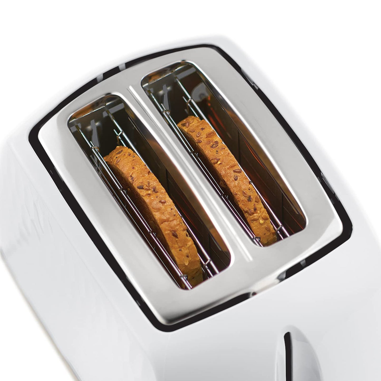 Russell Hobbs Honeycomb 2 Slice Toaster (Extra wide slots, High lift feature, 6 Browning levels, Frozen/Cancel/Reheat function, Removable crumb tray, 850W, White textured high gloss) 26060