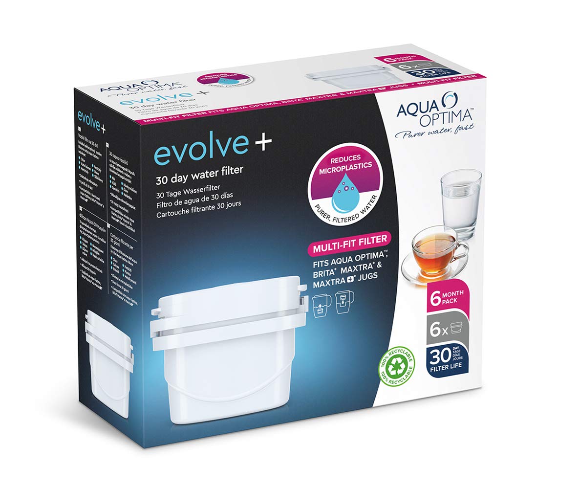 Aqua Optima EPS612 Evolve plus 30 Day Water Filter Cartridge, 6 Pack (6 Months Supply), Old Version Single