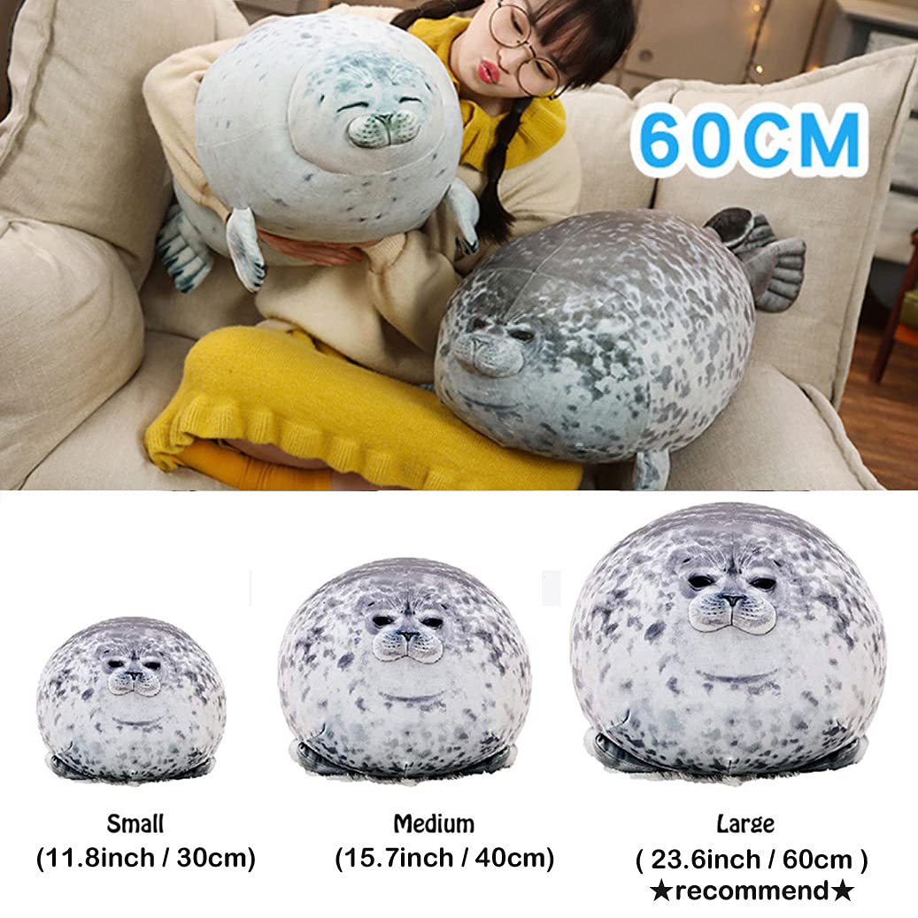 ETAOLINE Chubby Blob Seal Pillow Cute Seal Plush Toy Stuffed Animals Style-a L(23.6in)