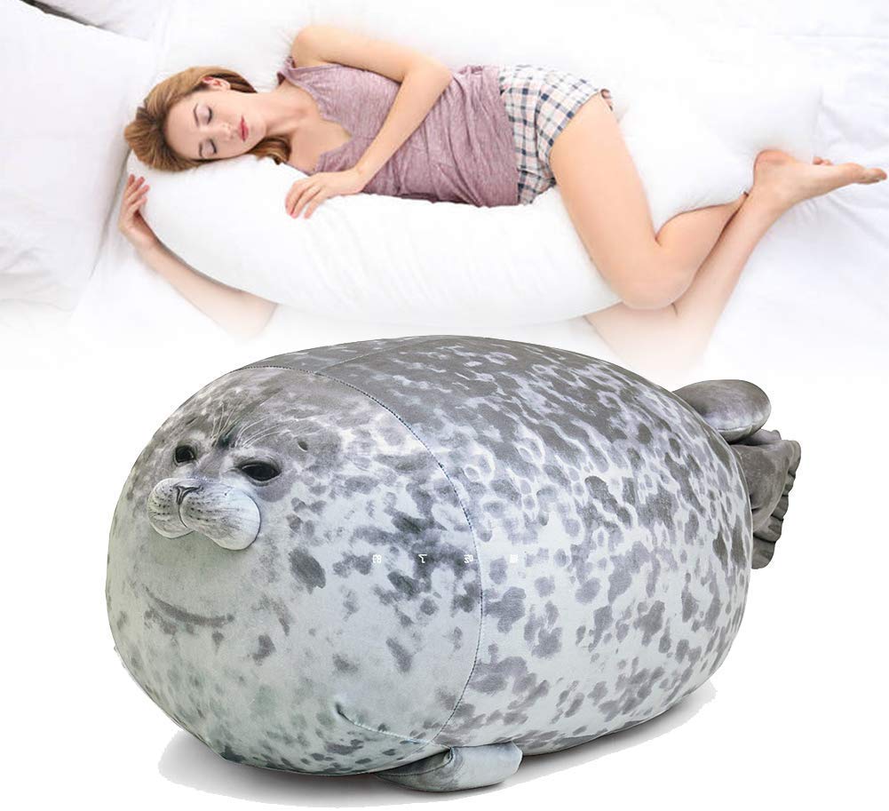 ETAOLINE Chubby Blob Seal Pillow Cute Seal Plush Toy Stuffed Animals Style-a L(23.6in)