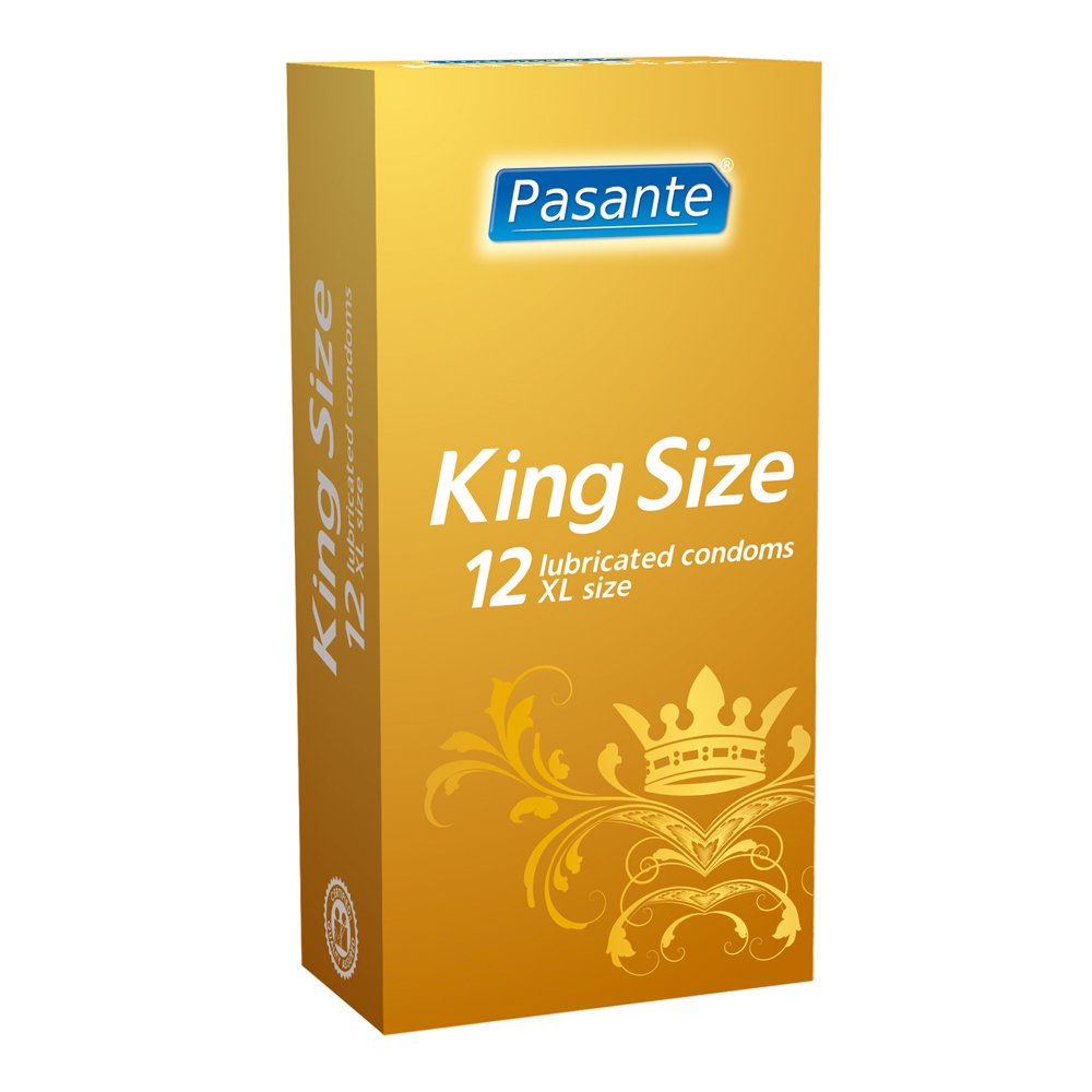 Pasante King Size (Large) Condoms - Pack of 12 L (12 Count) Latex,Lubricated