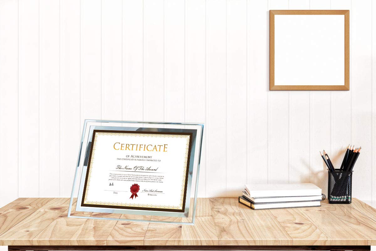 Simon's Shop A4 Picture Frames for Certificates 21 x 30 cm Glass Photo Frame A4 Frame for Art Print Poster 2 Pack A4-2 pack