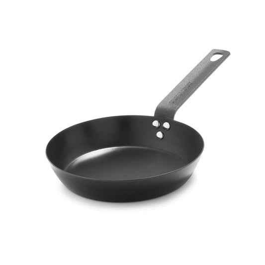 Merten & Storck Pre-Seasoned Carbon Steel Induction 20cm Frying Pan Skillet, Oven Safe up to 315°C, Black