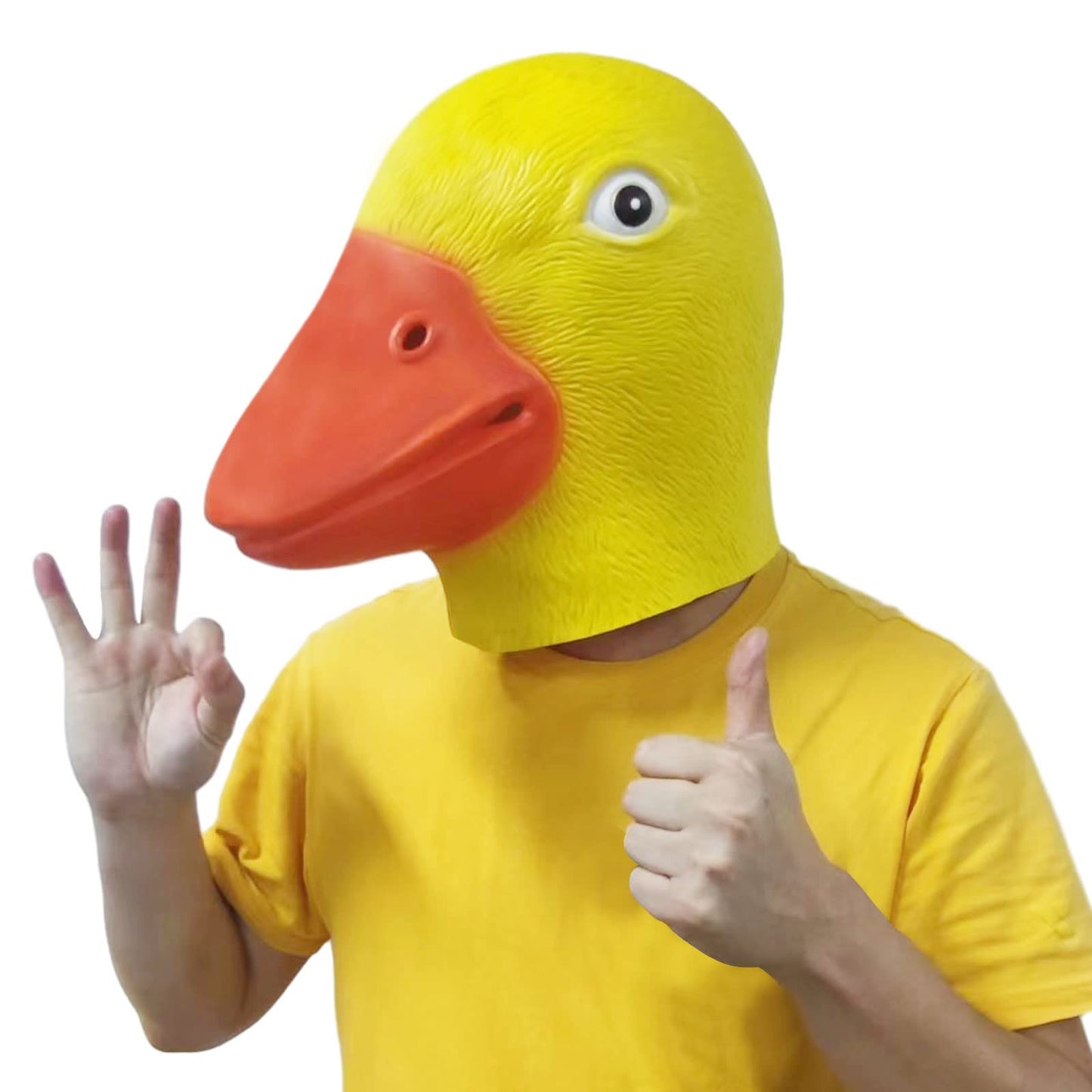 molezu Duck Mask Party Duck Head Mask Head Mask Latex Animal Mask Novelty Duck Light Mask Yellow Duck