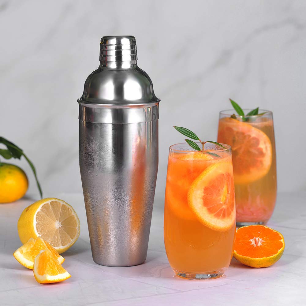 Etens Cocktail Shaker, 24 oz Martini Shaker Drink Mixer with Built-in Strainer for Bartending – Stainless Steel Bartender Shaker Metal Margarita Mixer for Mixed Drinks / Cocktail Shaker Set Silver