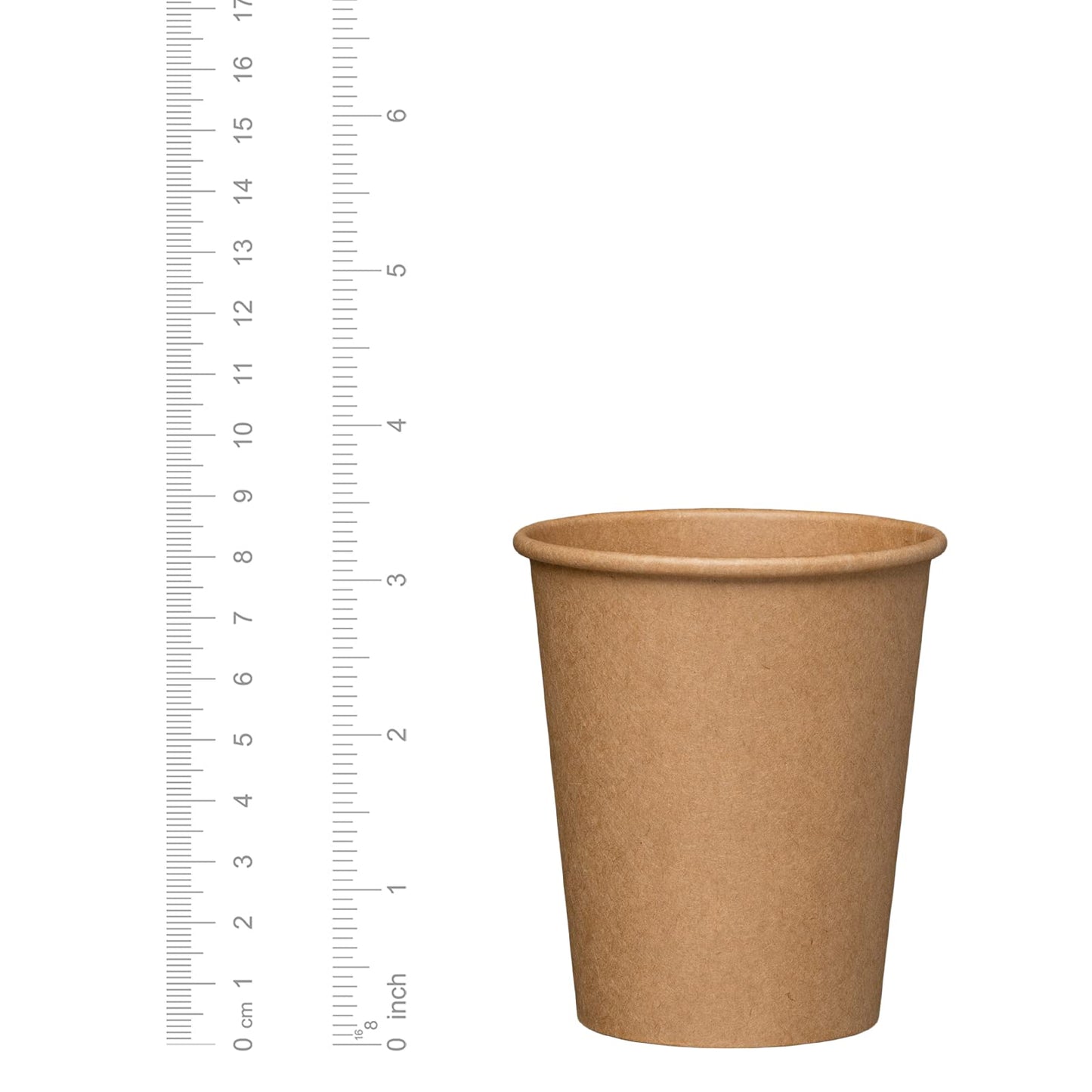 [100 Pack] 8 oz. - 240 ml Kraft Paper Hot Coffee Cups- Unbleached 8 oz.