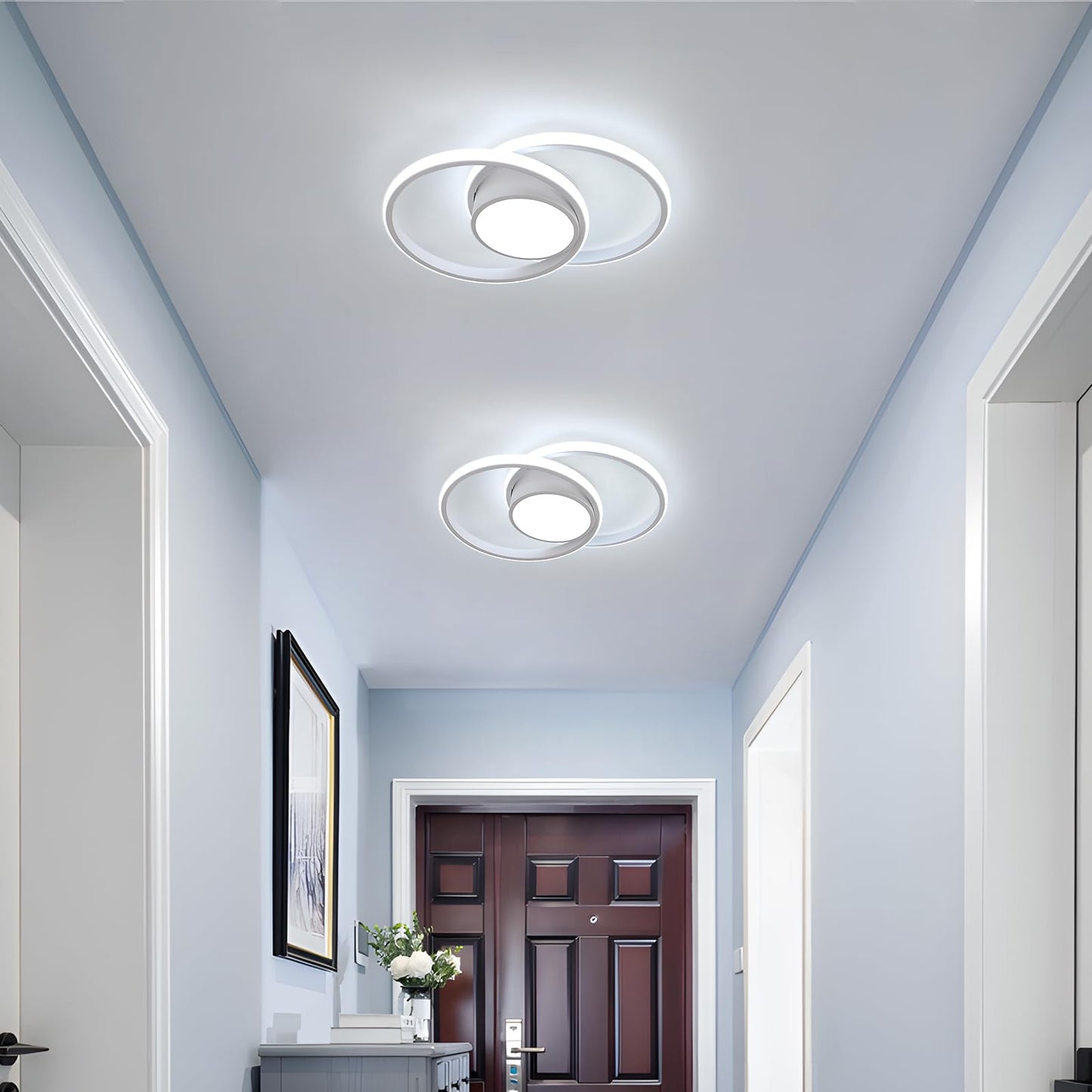 Comely LED Ceiling Lights, 42W 4800LM Lighting Fixture, Dia 40cm Round Modern Design Ceiling Lighting for Hallway Balcony Bedroom Corridor, Cold White 6500K Cold White Light 6500k