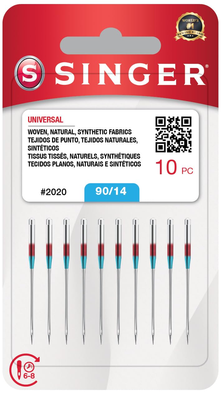 SINGER 10-Pack Universal 2020 Sewing Machine Needles, Size 90/14