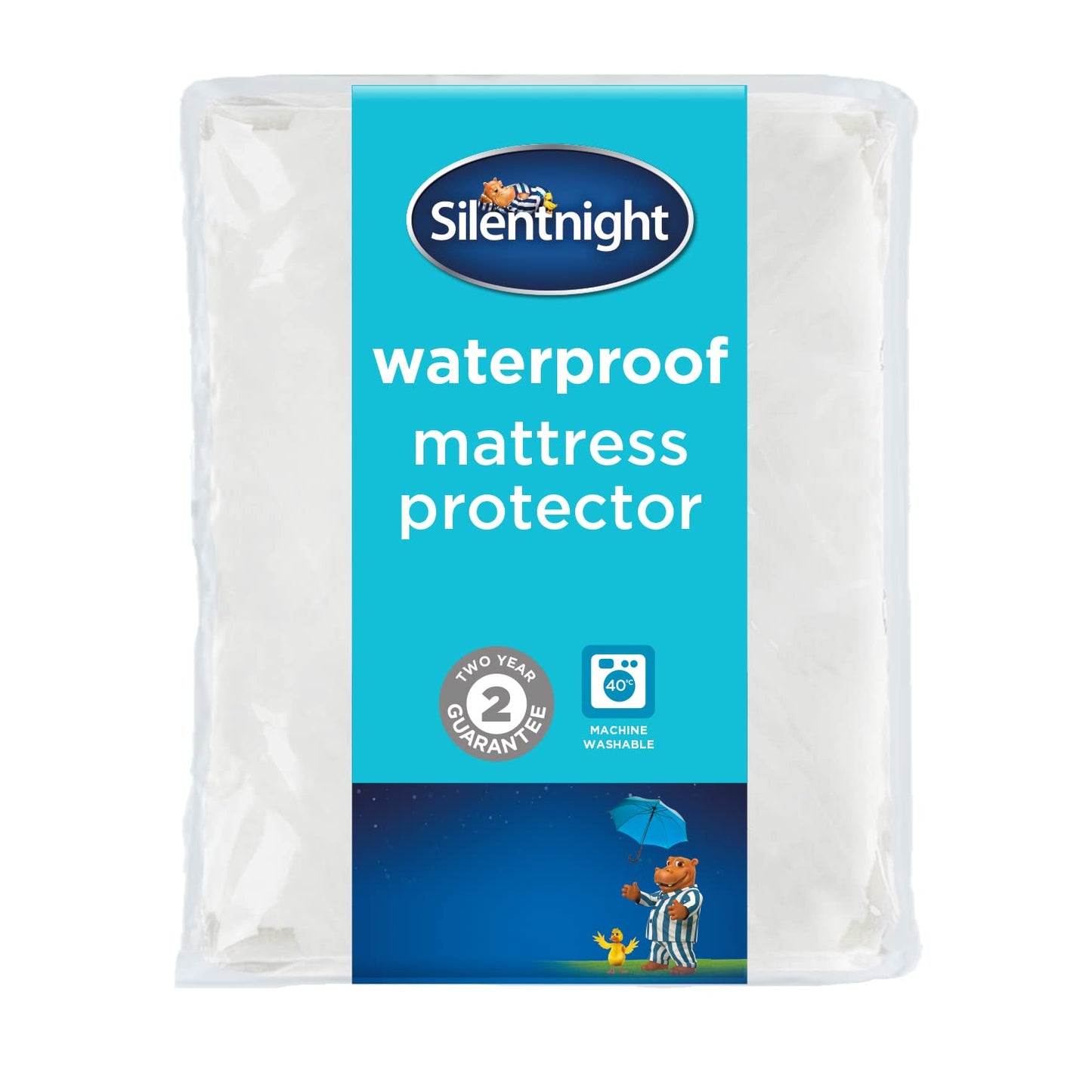 Silentnight Waterproof Mattress Protector Plus, Polyester, White, Double