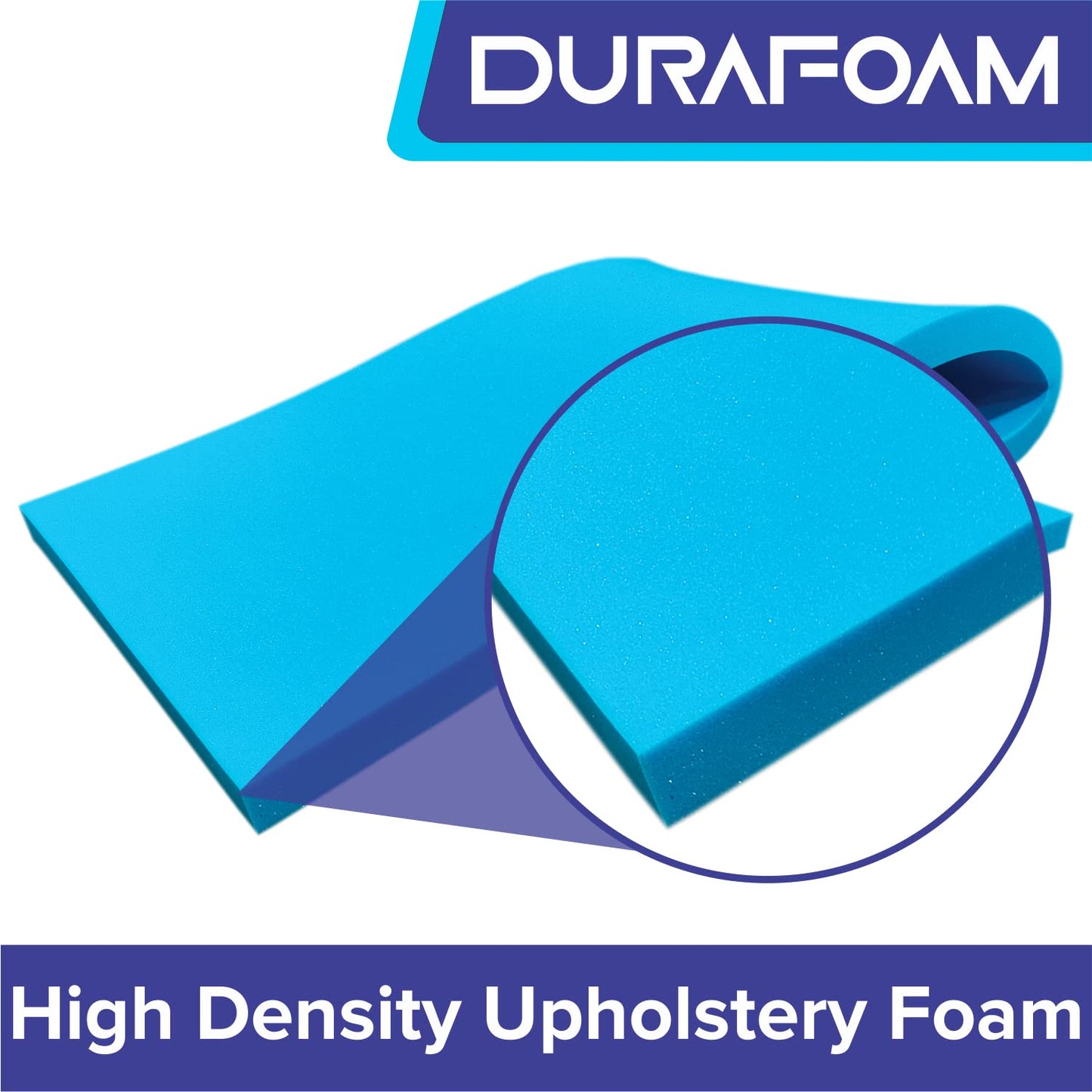 DURAFOAM High Density Blue Firm Foam Sheet For Upholstery, Cushions, Sofa, Beds, Seats, Campervans, Indoor/Outdoor Padding, DIY - DF190B - 80 x 20 x 0.5 inch (200 x 50 x 1.3cm) 80 x 20" (200 x 50cm) 0.5" (~1.3 cm) Thick