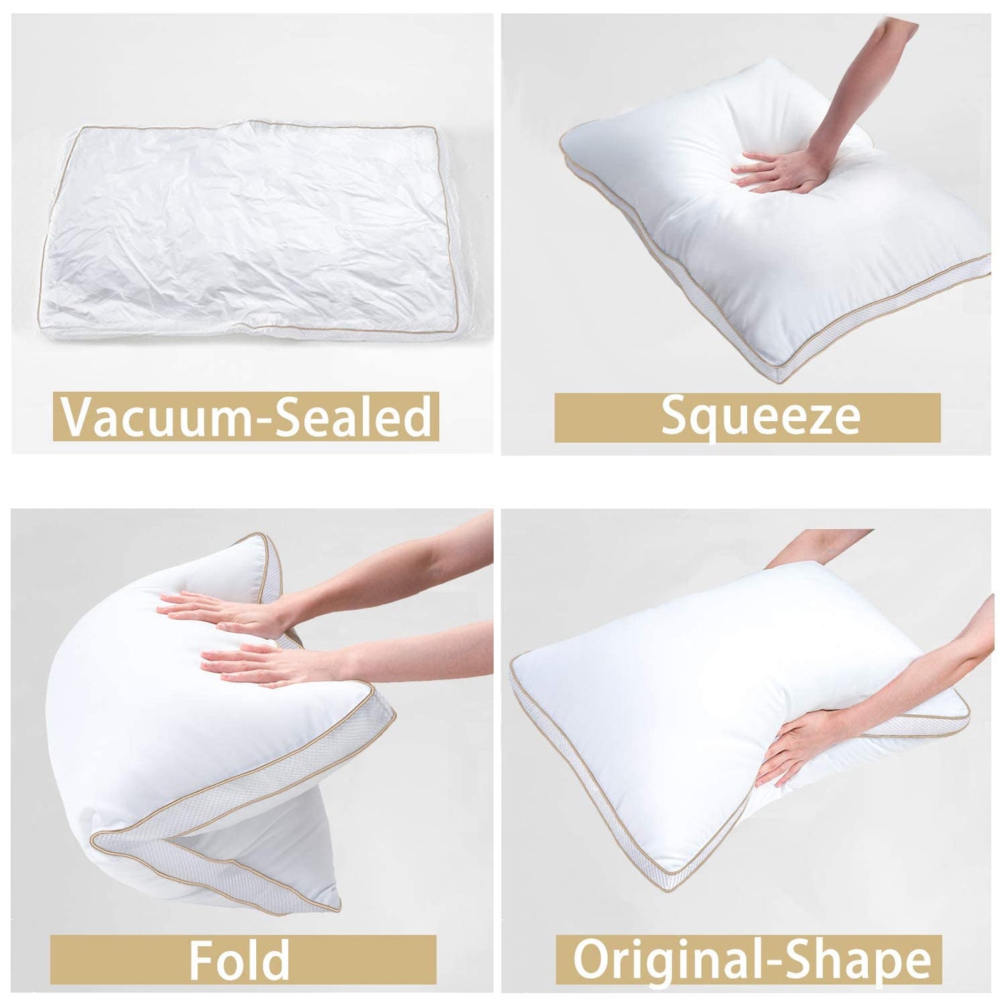 Sofslee Pillows 2 Pack , Hotel Hypoallergenic Bed Pillows for Neck Pain, Luxury Sleeping Pillows of 2 for Side and Back Sleepers, Down Alternative Fluffy Soft Pillow Standard Size 42 x 70cm White Standard (Pack of 2)