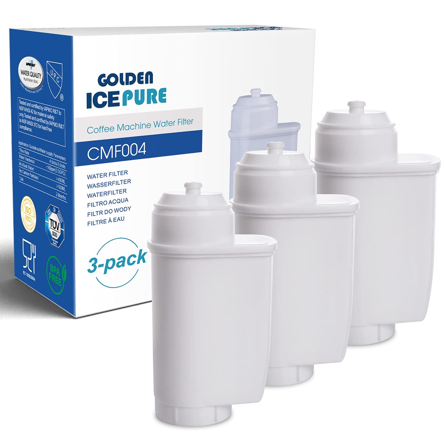 Coffee Water Filter Replacement for Siemens EQ Series, Brita Intenza TZ70003 Siemens, TCZ7003, TCZ7033, Bosch 12008246 Water Filter, BCM8450UC, CM450710 and TCM24RS 3-Pack by GOLDEN ICEPURE 3 (EU)