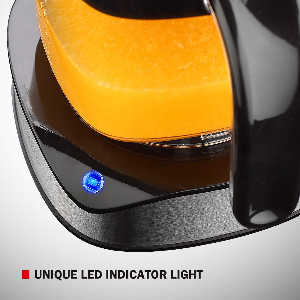 Electric Citrus Juicer 1.2L Large Volume - Orange Juicer with powerful motor and LED working lamp - Electric Lemon Squeezer for orange lemon lime grapefruit by LUUKMONDE 1.2l/Black