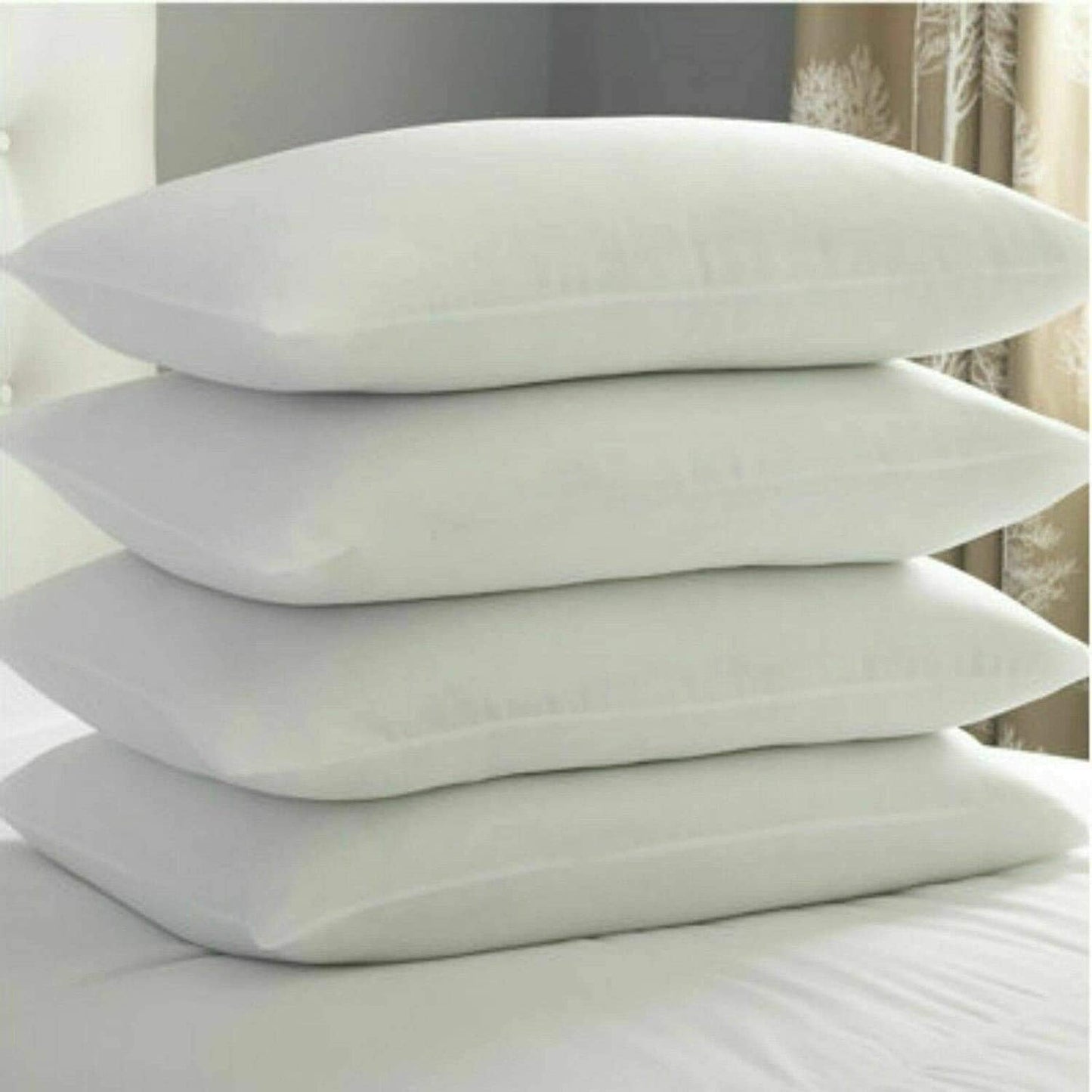 CHILIMILII Pack of 4 Luxury Hollow Fibre Bed pillows 50x75cm, Non allergenic Soft pillows for Sleeping, Bounce Back Support Virgin Hollow Fibre Filled Pillows