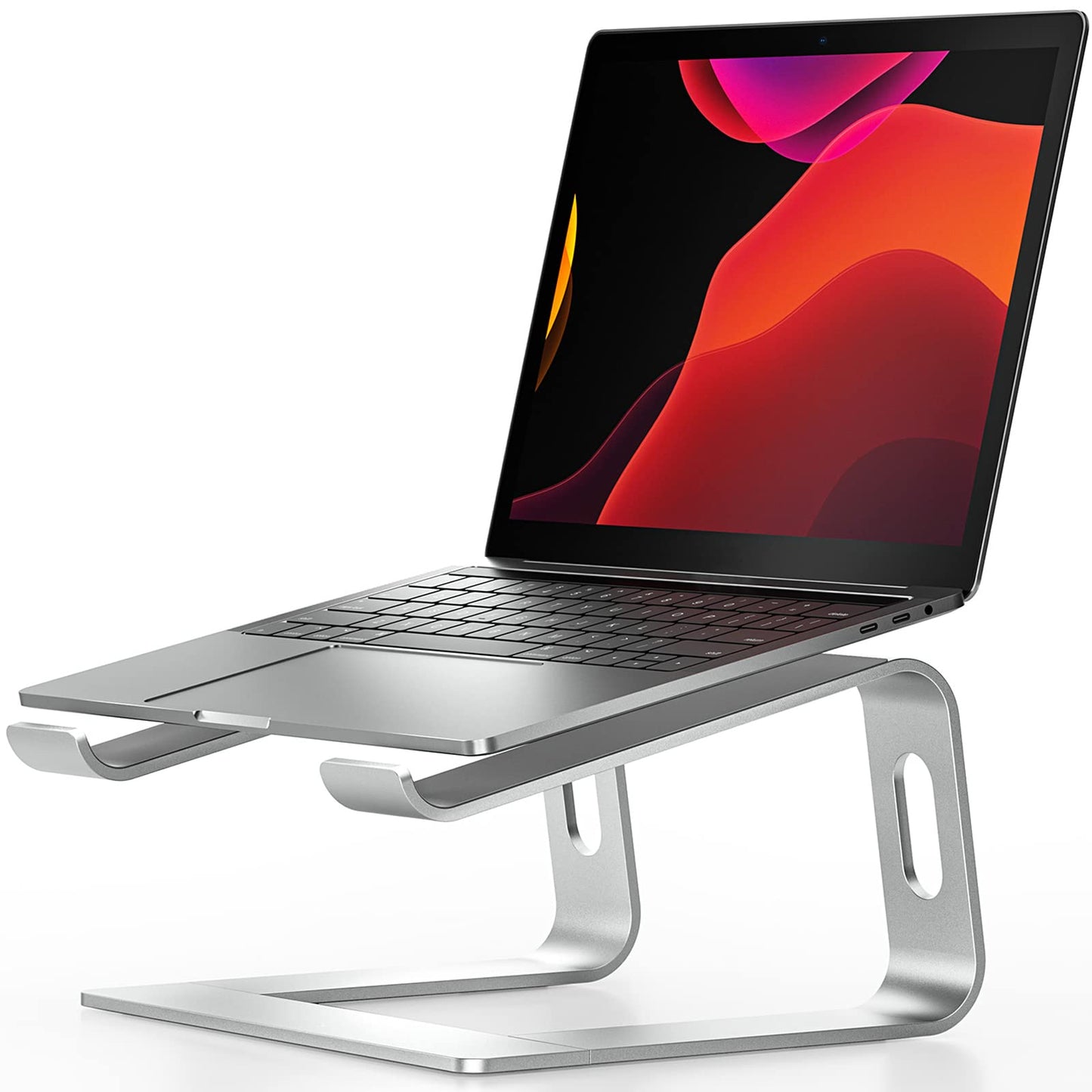 NULAXY Laptop Stand for Desk, Aluminum Laptop Riser, Ventilated Computer Stand Compatible with MacBook Pro/Air, Dell XPS, HP, Lenovo More 10-16” Laptops(Silver) B-Silver