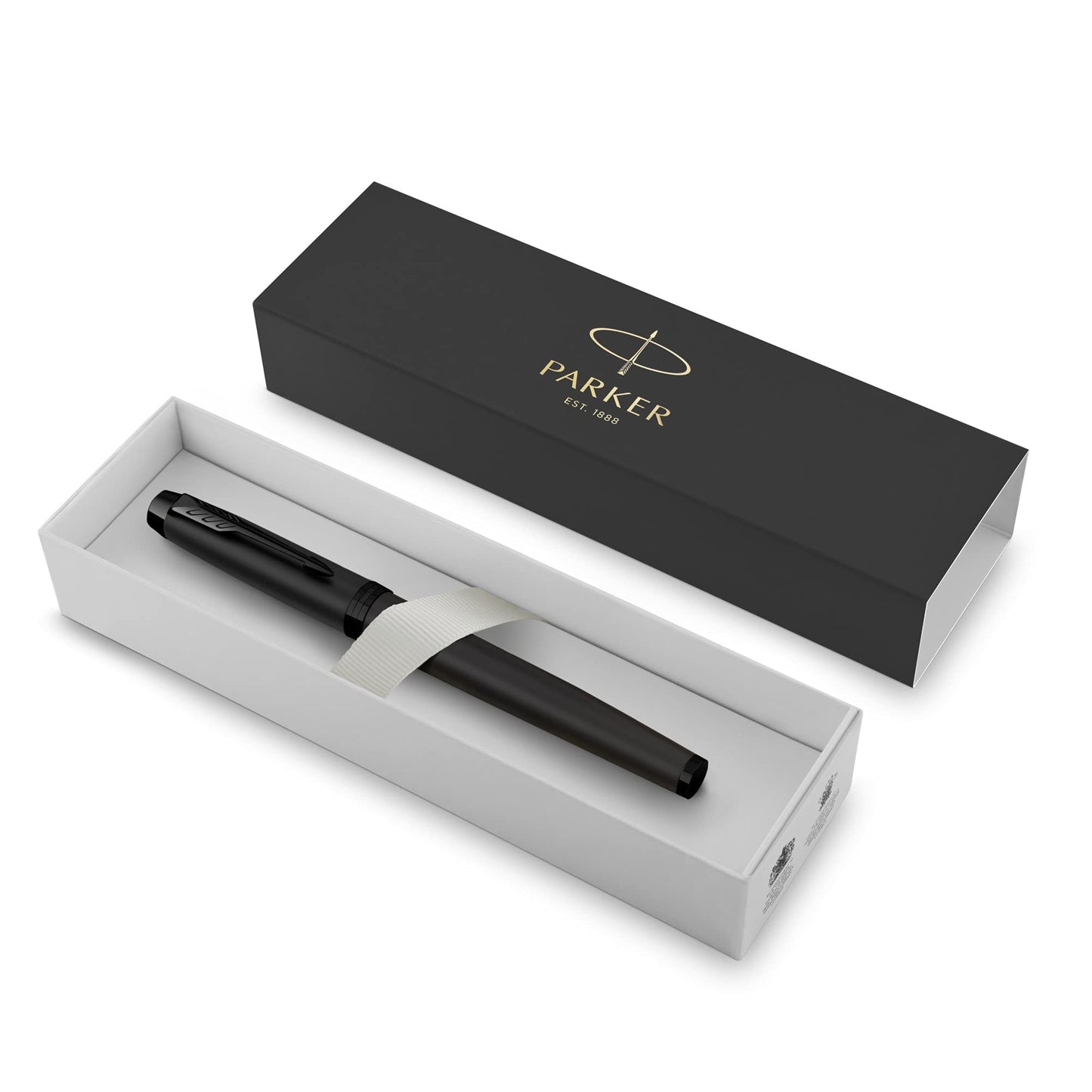 Parker IM Rollerball Pen | Matte Black with Black Trim | Fine Point with Black Ink Refill | Gift Box Matt black with Black PVD