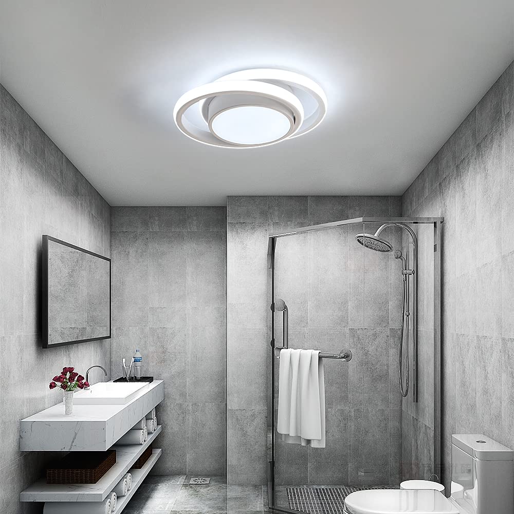 Comely LED Ceiling Lights, 32W 2350LM Lighting Fixture, Dia 28cm Round Modern Design Ceiling Lighting for Hallway Balcony Bedroom Corridor, Cold White 6500K Cold White Light 6500k