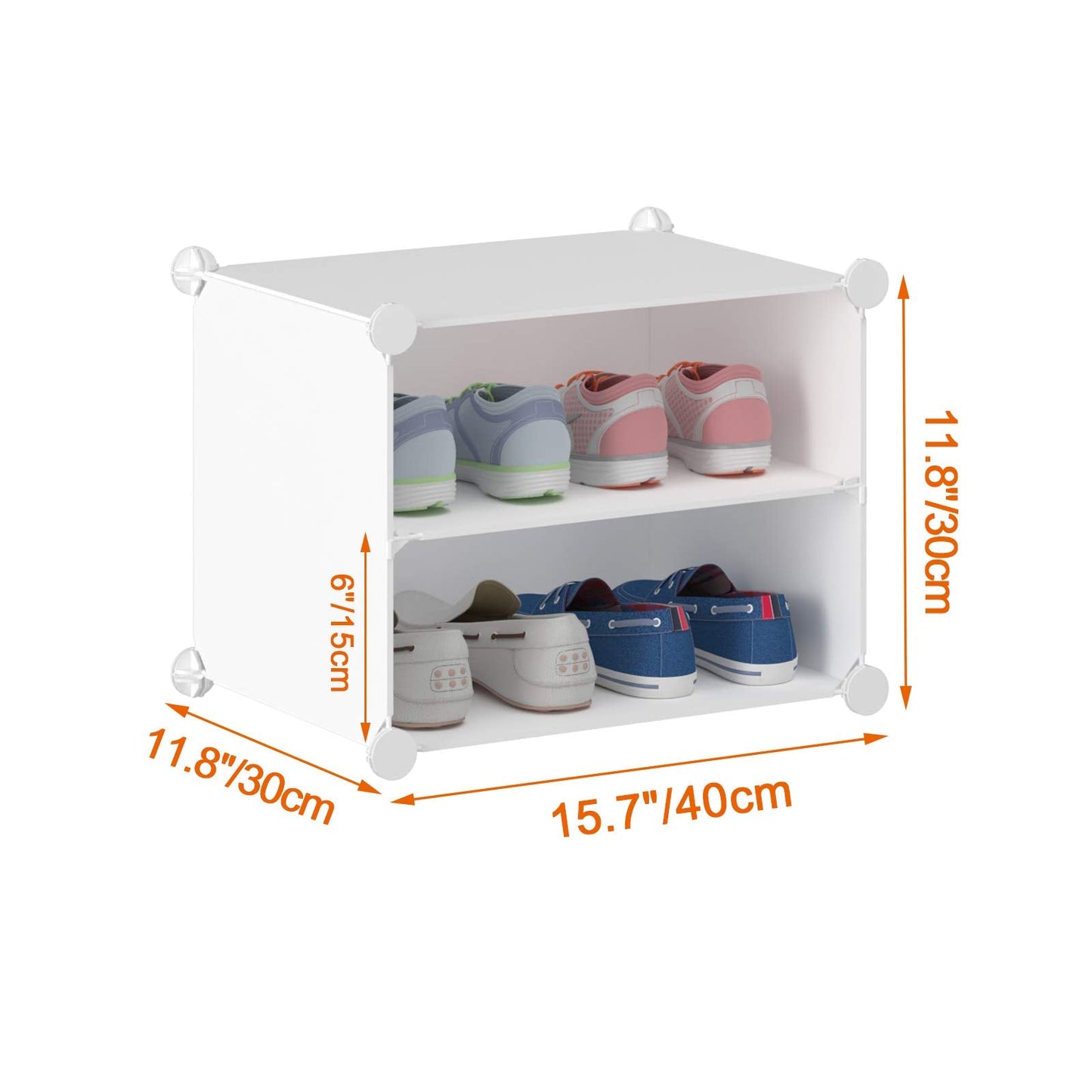 HOMIDEC Shoe Storage, Oversized 2 x 5 Tier Shoe Rack, shoe box for 20 Pair Shoes, Multifunctional Dust-proof Shoe Storage Cabinet for All Kinds of Shoes, Books, Toys and Clothing White Medium