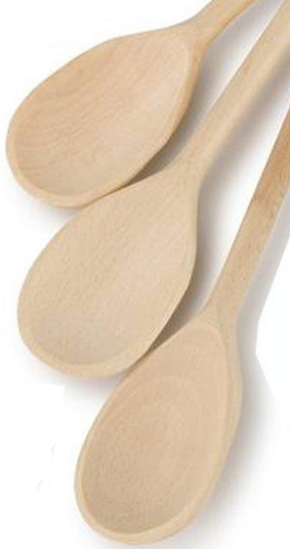 Set of 6 x 12" (300mm) Beechwood Wooden Spoon, Ideal for Baking, Decorating, Engraving Made in the EU. Tradeco direct®