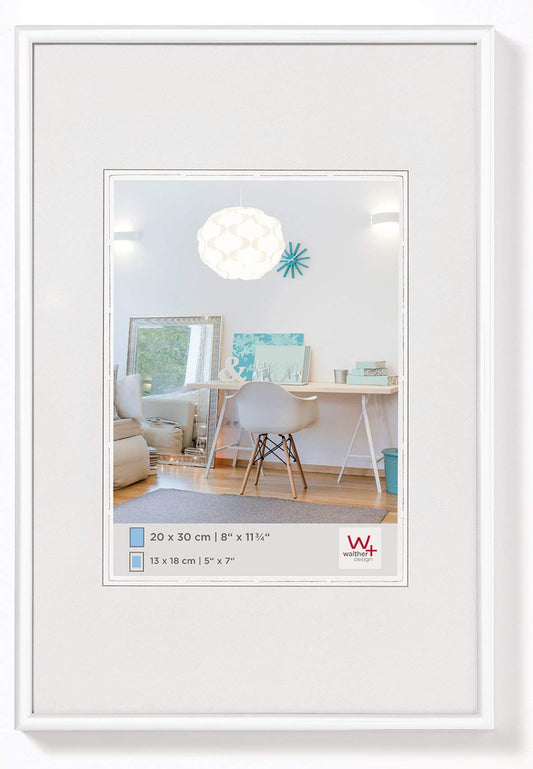 walther Design Picture Frame White 50 x 70 cm New Lifestyle Plastic Frame KV070W Glass