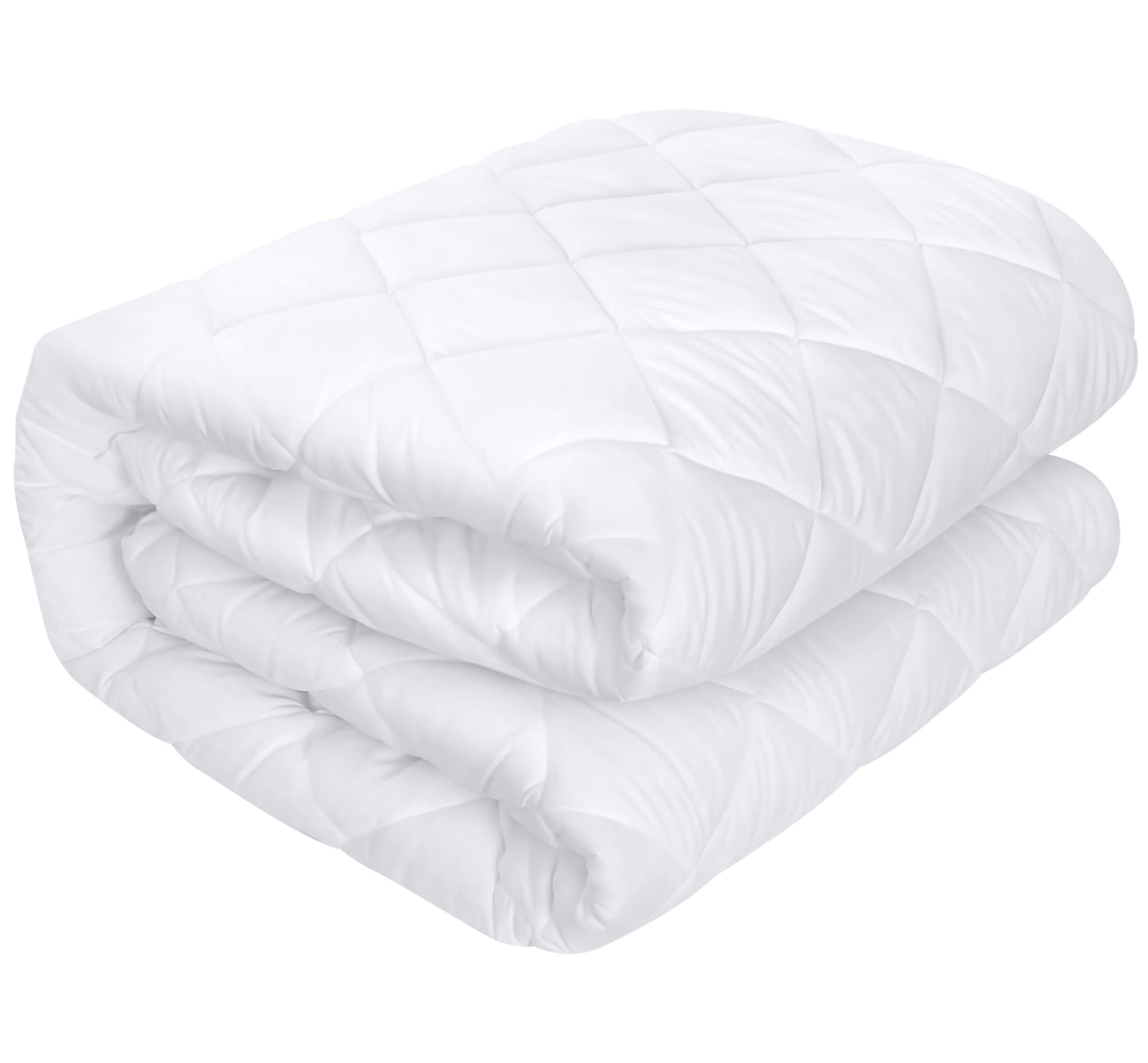 Utopia Bedding Quilted Fitted Mattress Pad King 150x200 cm, Extra Deep Mattress Cover, Mattress Topper, Mattress Protector Stretches up to 38 CM (White) White King - 150x200+38 cm