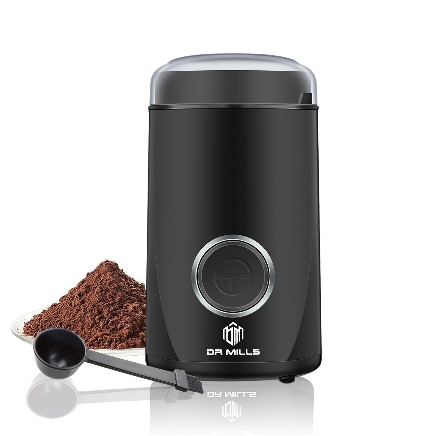 DR MILLS DM-7441 Electric Dried Spice and Coffee Grinder, Blade & Cup Made with SUS304 stianlees Steel(Black） Black