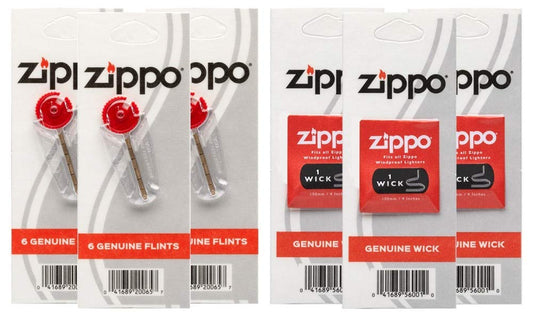 Zippo Accessory Set - Includes One Flint Blister Pack And One Wick Blister Pack, Zp 2406N & 2425 Multicolor