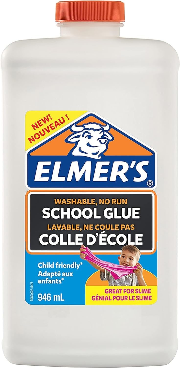 Elmer's White PVA Glue | 946 mL | Washable & Kid Friendly | Great for Making Slime & Crafting 946ml