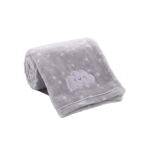 CREVENT Small Fluffy Warm Baby Throw Blanket for Boy and girl Infant Toddler Crib Cot Stroller (75cmX100cm Grey Cloud)