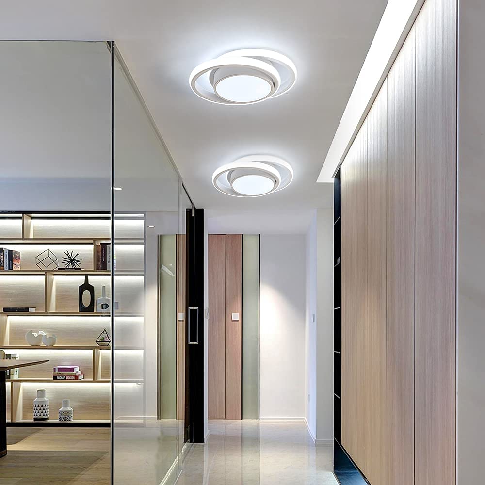 Comely LED Ceiling Lights, 32W 2350LM Lighting Fixture, Dia 28cm Round Modern Design Ceiling Lighting for Hallway Balcony Bedroom Corridor, Cold White 6500K Cold White Light 6500k