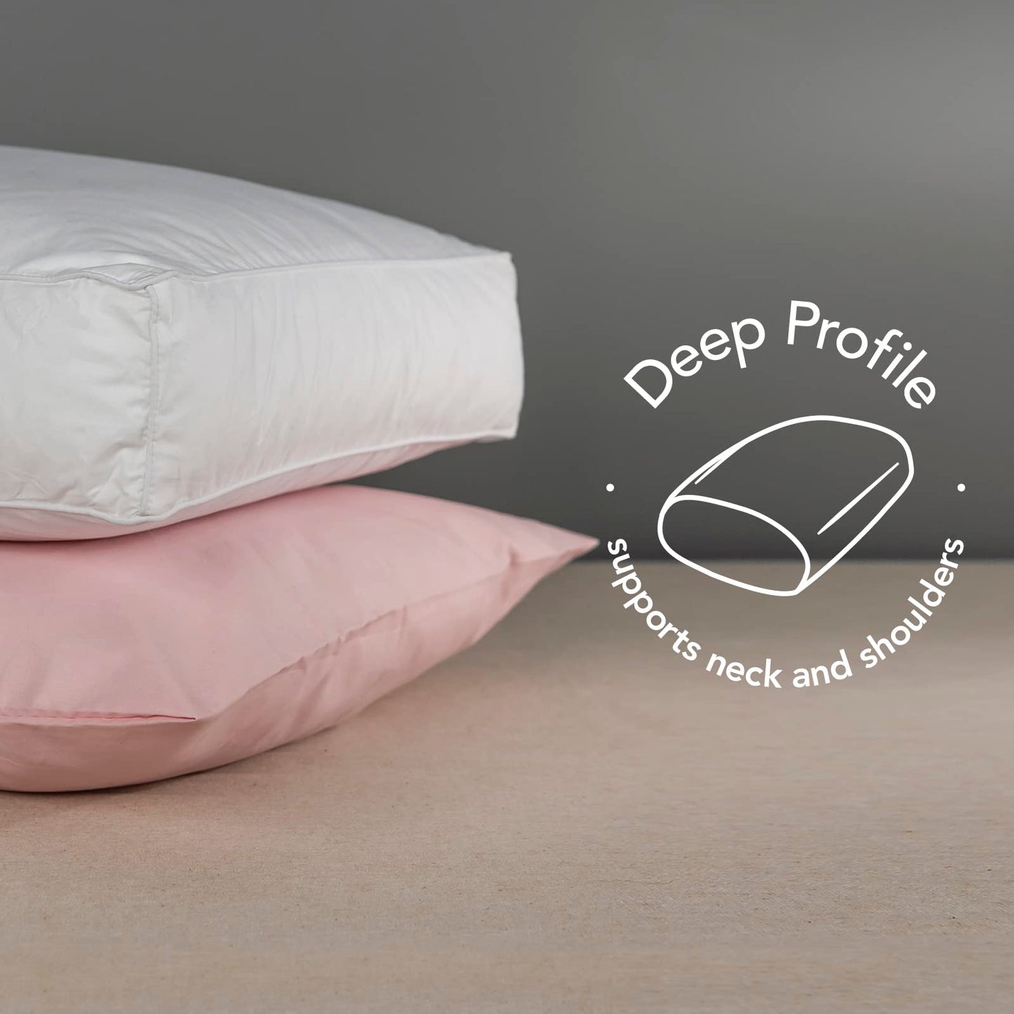 Snuggledown Side Sleeper Pillow 1 Pack - Firm Support Side Sleeper Pillow for Neck and Shoulder Pain Relief - 100% Soft Cotton Cover, Hypoallergenic, (38cm x 64cm), White,Packaging may vary