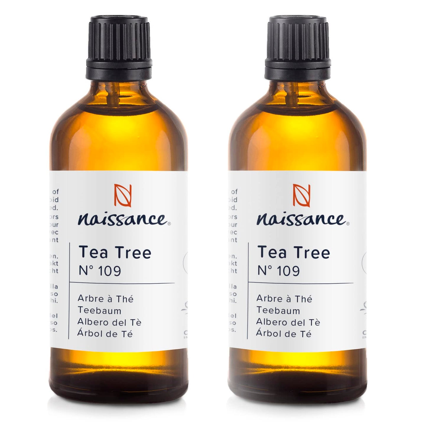 Naissance Tea Tree Essential Oil (No. 109) - 200ml (2 x 100ml) - Pure, Natural, Cruelty Free, Vegan & Undiluted - for Diffusers, Aromatherapy & Homemade Formulations