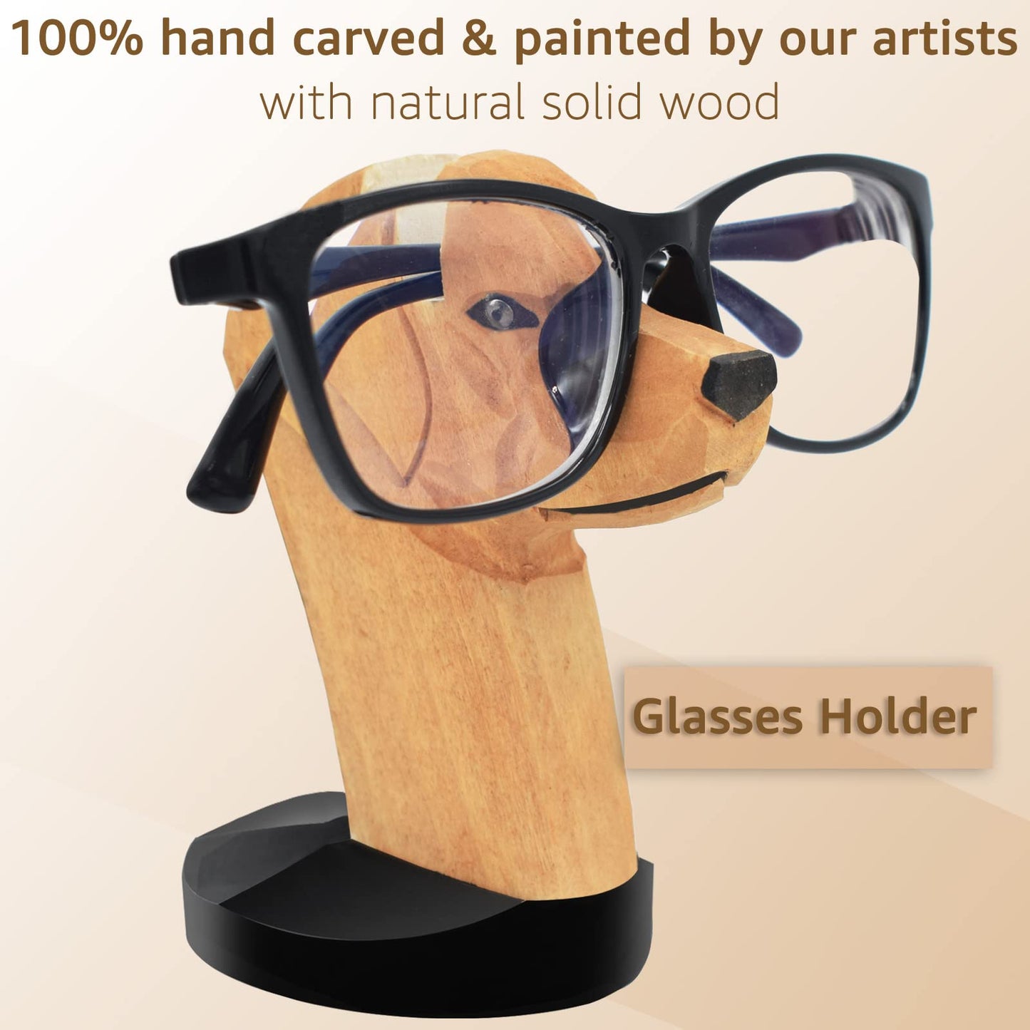 VIPbuy Handmade Labrador Retriever Shape Wood Carving Glasses Spectacle Holder Stand Sunglasses Display Rack Home Office Desk Décor