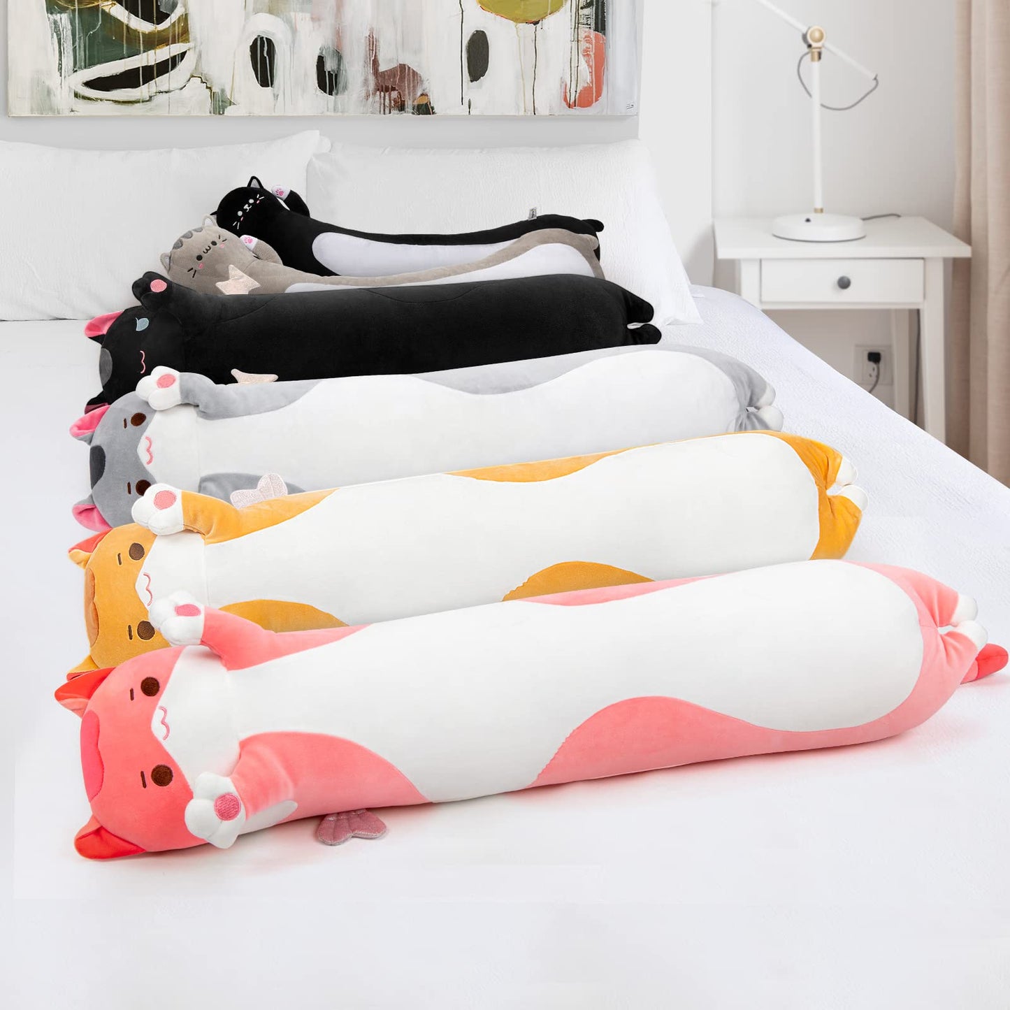 Mewaii 36in Long Cat Plush Pillows Stuffed Animals Squishy Pillows - Plushie Cute Kitty Sleeping Hugging Plush Pillow Soft Toys for Kids(Pink), 36inch/90cm Pink Cat 2023