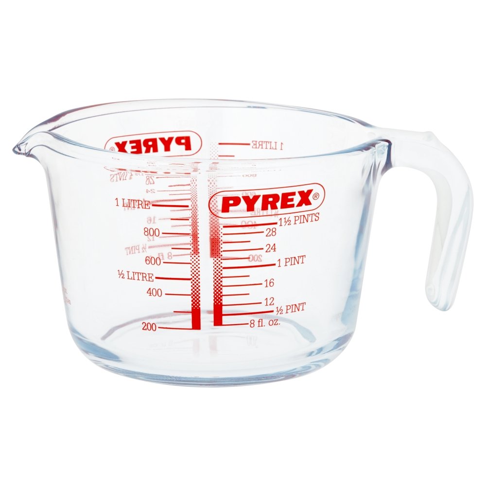 Salter 1036 UJBKDREU16 Disc Electronic Scale, Seen on TV, Stylish Slim Design, Measures Liquids/Fluids, 5 Kg Max Capacity, Union Jack Design & Pyrex Glass Measuring Jug, Transparent, 1 Litre Union Jack - 260th Anniversary Edition + Measuring Jug, 1 Litre