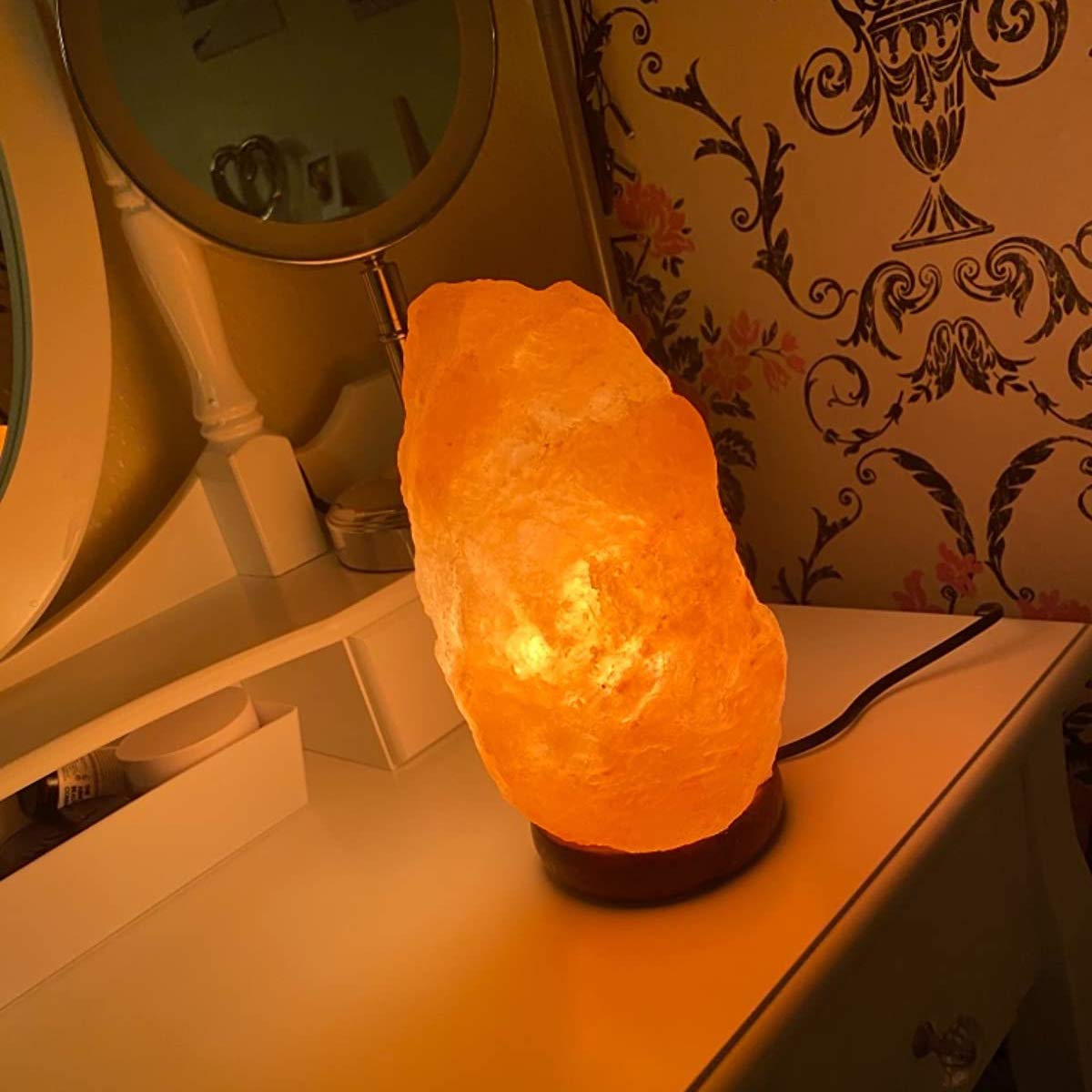 SourceDIY 3-5 Kg Salt Lamp- Pink Himalayan Crystal Light Home Décor Accessory with Button Control and British Style Electric Plug Fine Quality Relaxation Gifts for Women & Men [Energy Class E]